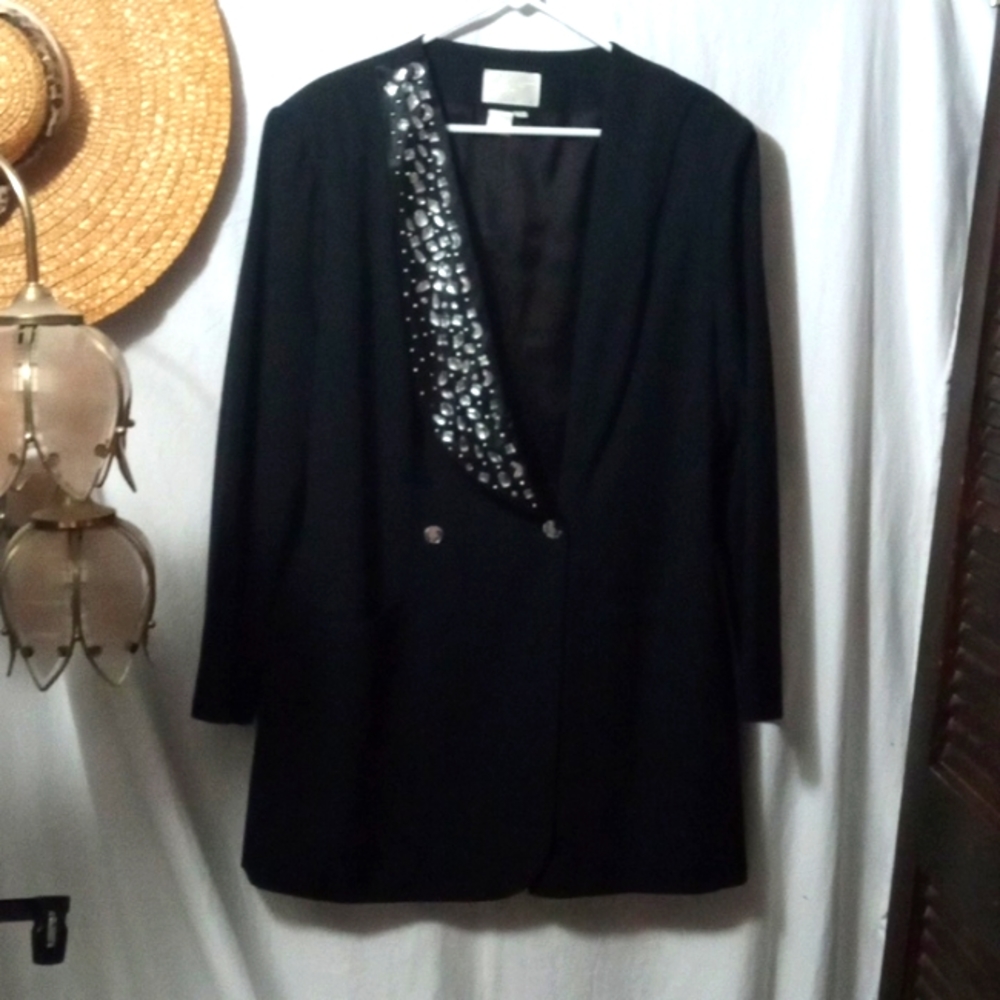 Apart Beautiful Bling Black Blazer - 16W
